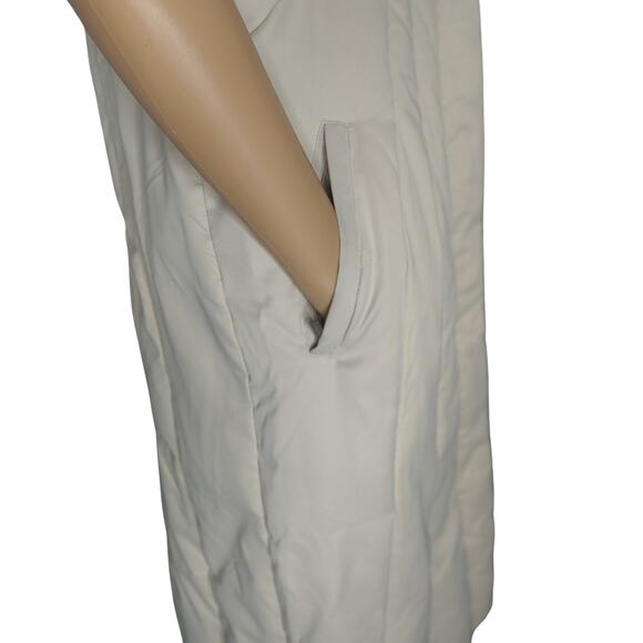 Calvin Klein Beige Performance Women's Puffer Coat Jacket Rollaway Hood Size Med - Picture 5 of 12